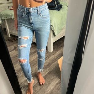 American Eagle ripped high waisted skinny jeans